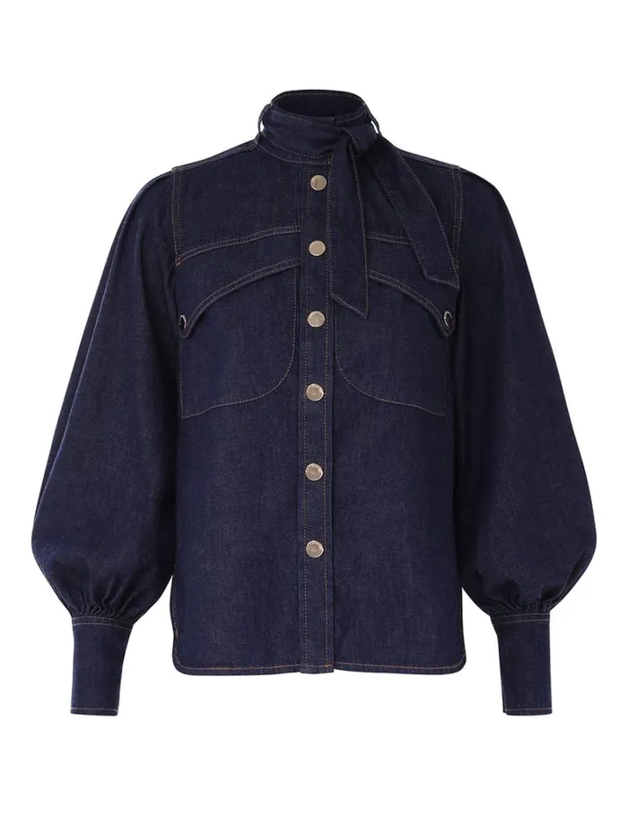 Women Denim Zimmermann Denim Pocket Shirt Ink