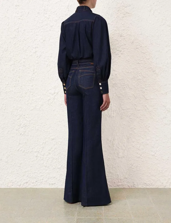 Women Denim Zimmermann Denim Pocket Shirt Ink