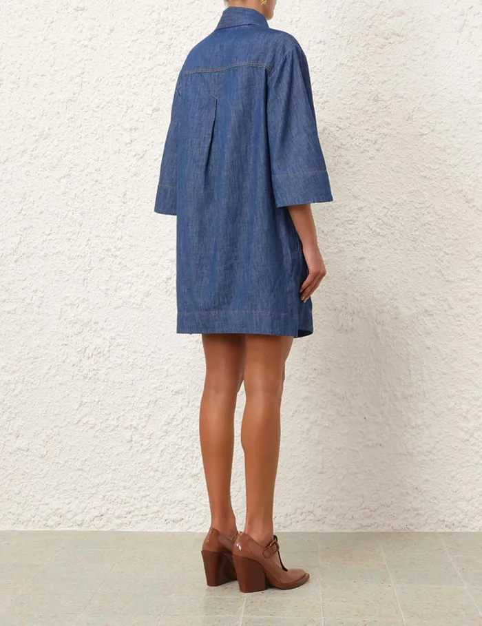 Women Denim Zimmermann Denim Tunic Dress Railway Blue
