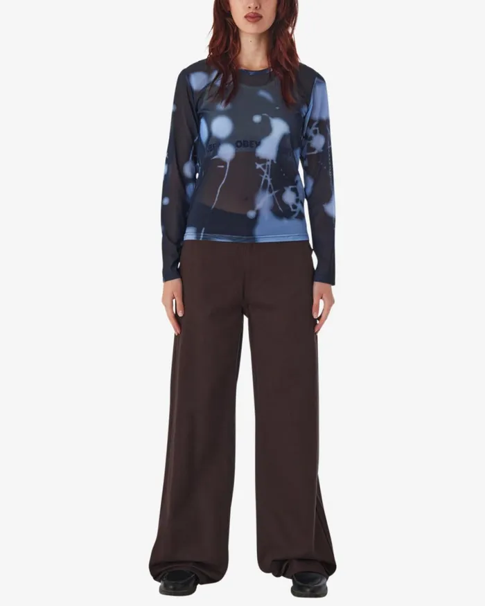 Women DONNIE MESH LS KNIT Dusty Navy Multi OBEY Clothing TOPS