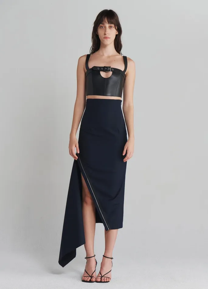 Women Double Zipper Midi Skirt MONSE Bottoms