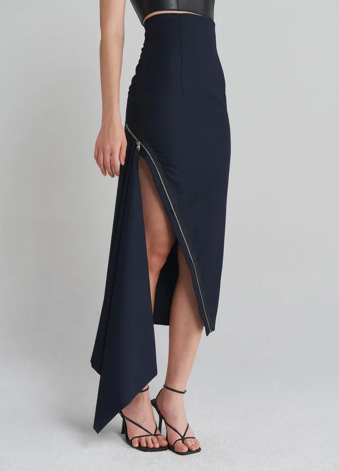 Women Double Zipper Midi Skirt MONSE Bottoms