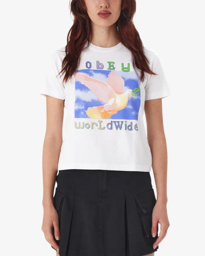 Women DOVE OF PEACE KAYLIN TSHIRT Digital Black OBEY Clothing TSHIRTS
