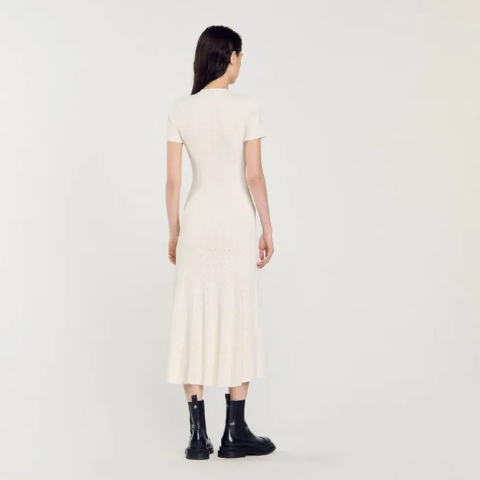 Women Dresses SANDRO Knit Maxi Dress Ecru