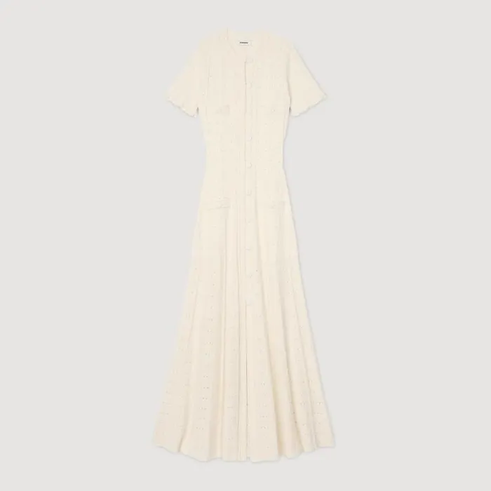 Women Dresses SANDRO Knit Maxi Dress Ecru