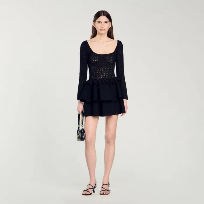 Women Dresses SANDRO Ruffled Dress Black