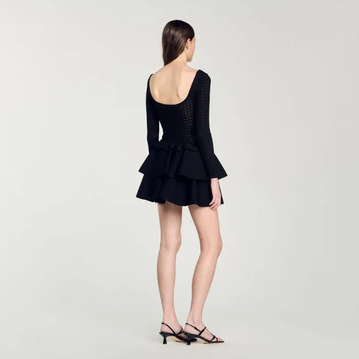 Women Dresses SANDRO Ruffled Dress Black