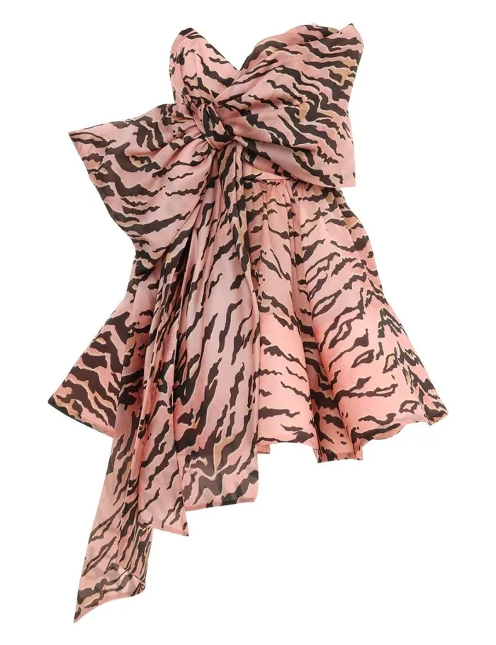 Women Dresses Zimmermann Matchmaker Bow Mini Dress Pink Tiger