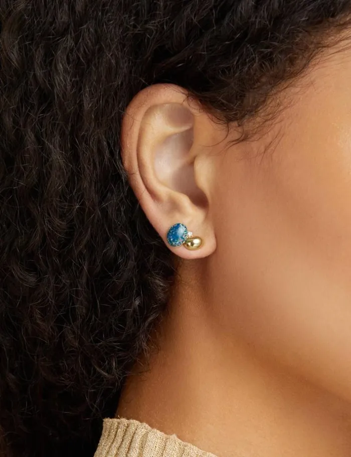 Women Earrings Zimmermann Austral Collage Studs Goldgreen