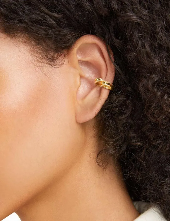 Women Earrings Zimmermann Paint Stroke Ear Cuff Gold