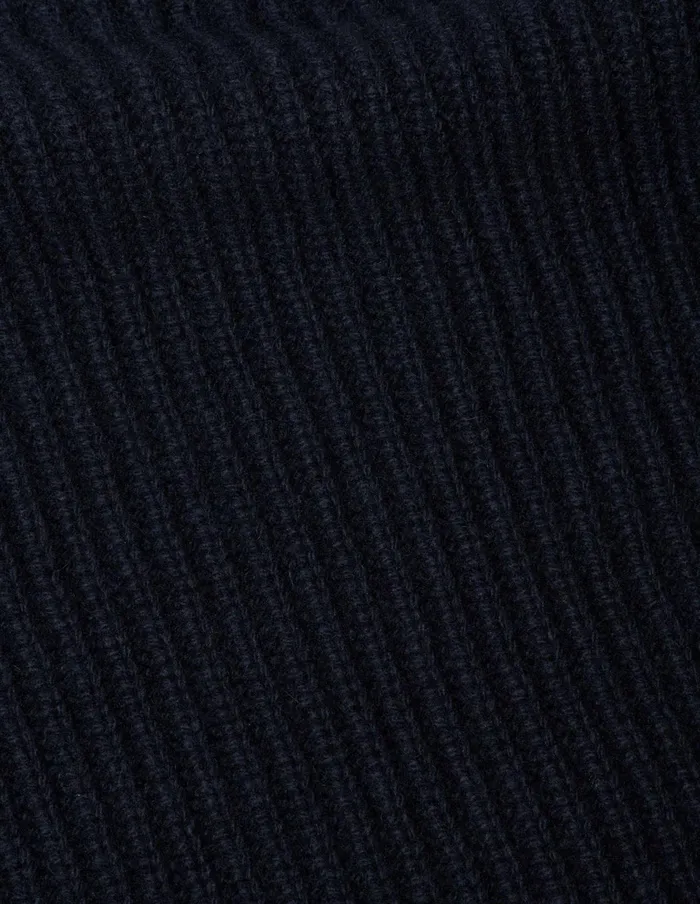 Women English Rib Funnel Neck Jumper Navy Margaret Howell Knitwear