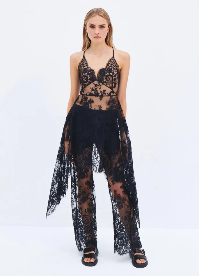 Women Floral Lace Pant MONSE Bottoms