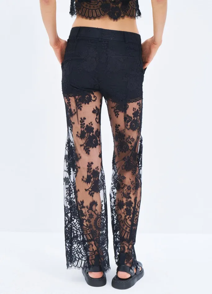 Women Floral Lace Pant MONSE Bottoms
