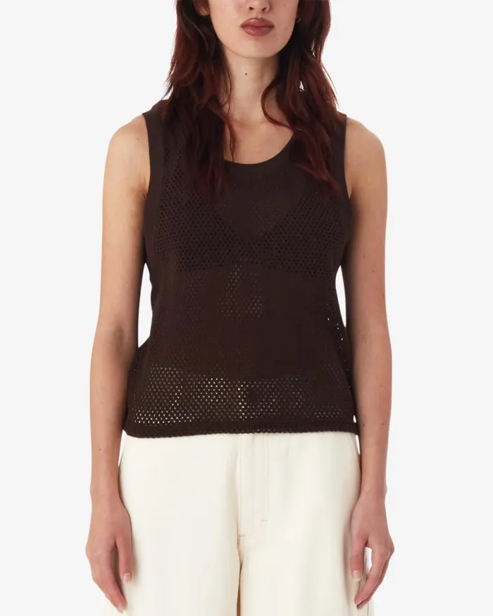 Women HUDSON MESH TANK Unbleached OBEY Clothing TOPS
