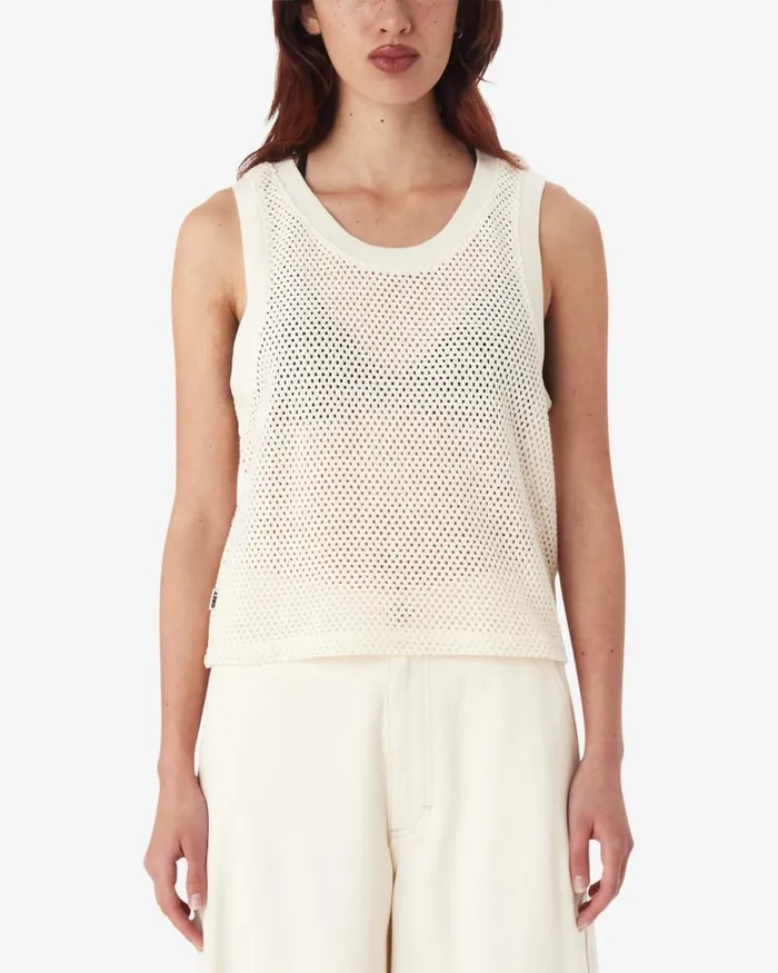 Women HUDSON MESH TANK Unbleached OBEY Clothing TOPS