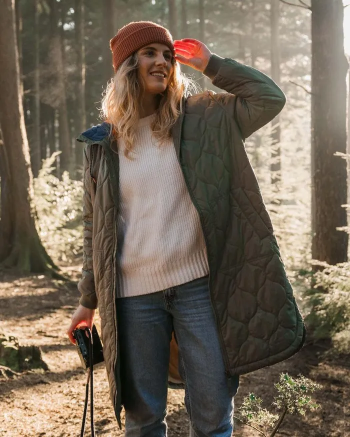 Women Jackets Passenger Flora 20 Long Recycled Insulated Parka Dusty Olive Dusty Olive
