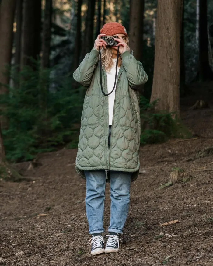 Women Jackets Passenger Flora 20 Long Recycled Insulated Parka Dusty Olive Dusty Olive