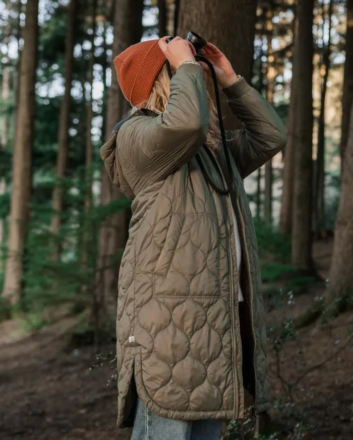 Women Jackets Passenger Flora 20 Long Recycled Insulated Parka Dusty Olive Dusty Olive
