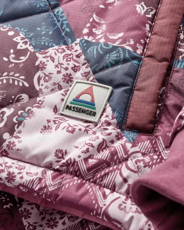 Women Jackets Passenger Ocean Recycled Insulated 12 Zip Jacket Boho Broken Patchwork Wine Boho Broken Patchwork Wine