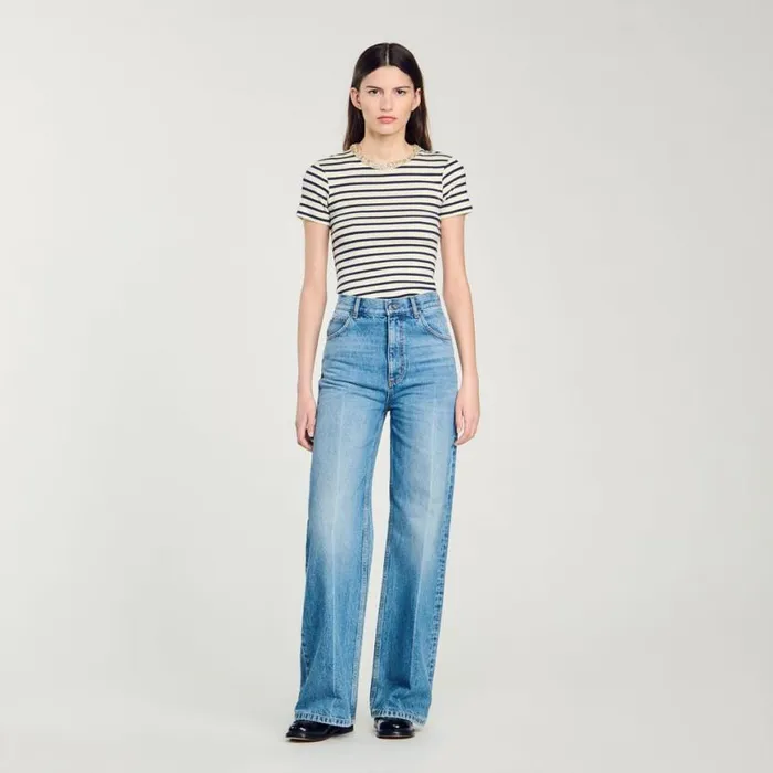 Women Jeans SANDRO Faded Jeans Blue Jean