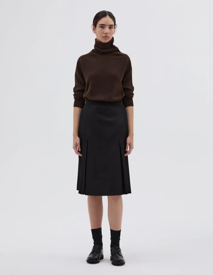 Women Kick Pleat Skirt Black Margaret Howell Skirts