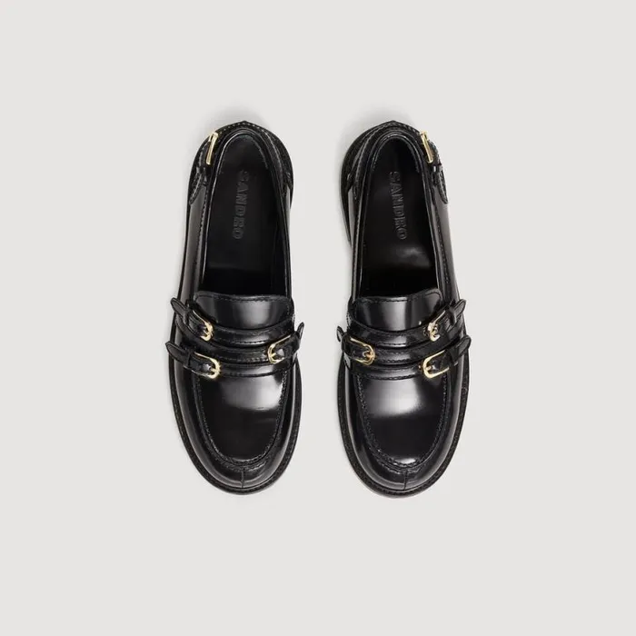 Women Loafers and Flats SANDRO Buckle Loafers Black