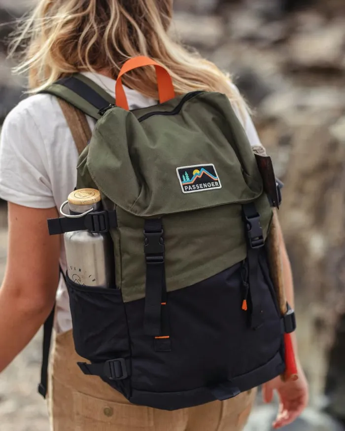 WomenMen Backpacks and Bags Passenger Boondocker Recycled 26L Backpack BlackKhaki Blackkhaki