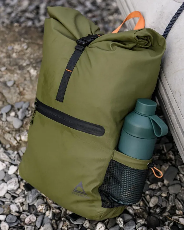 WomenMen Backpacks and Bags Passenger Crossing Roll Top Backpack True Black Khaki True Black Khaki