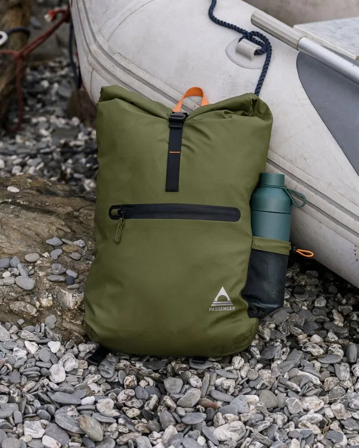 WomenMen Backpacks and Bags Passenger Crossing Roll Top Backpack True Black Khaki True Black Khaki