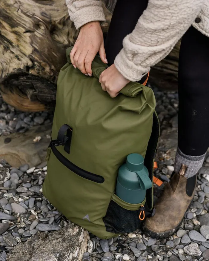 WomenMen Backpacks and Bags Passenger Crossing Roll Top Backpack True Black Khaki True Black Khaki
