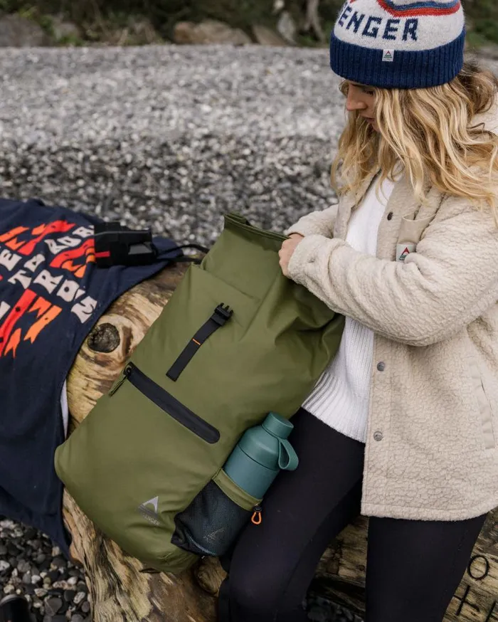 WomenMen Backpacks and Bags Passenger Crossing Roll Top Backpack True Black Khaki True Black Khaki