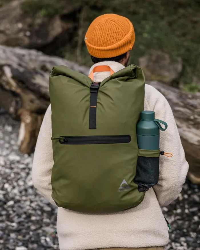 WomenMen Backpacks and Bags Passenger Crossing Roll Top Backpack True Black Khaki True Black Khaki