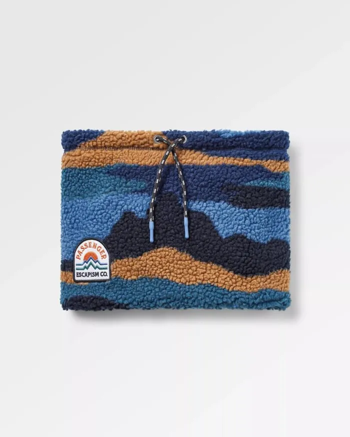 WomenMen Beanies Passenger Mulled Recycled Sherpa Fleece Snood Scenic Navy Scenic Navy