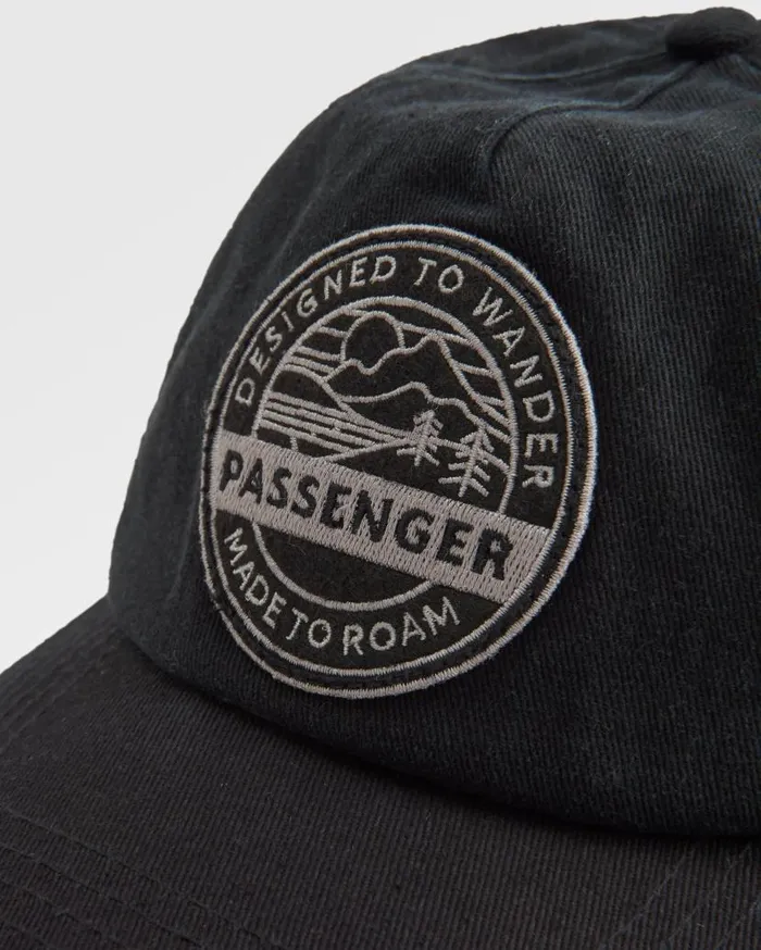 WomenMen Caps and Hats Passenger Odyssey Recycled 5 Panel Cap Black Black