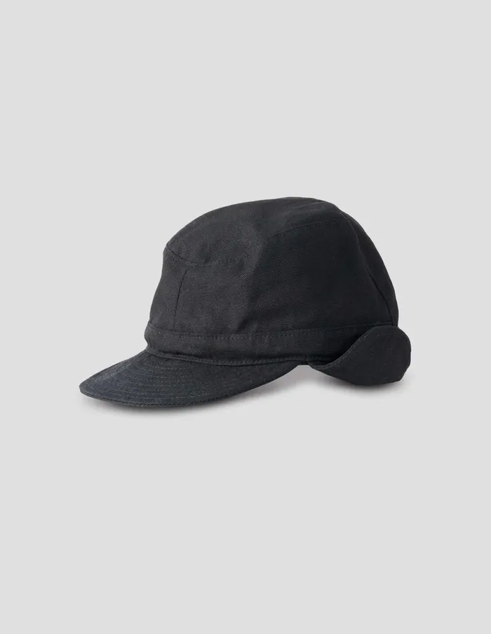 WomenMen Mhl Flap Cap Black Margaret Howell Hats