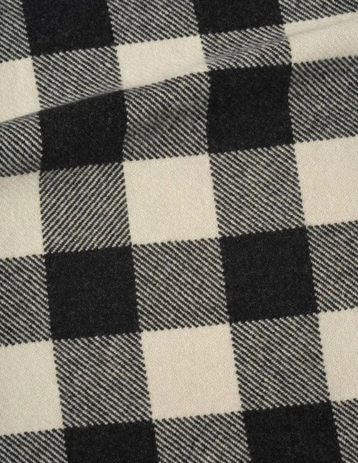 WomenMen Oversized Gingham Scarf Charcoal Ecru Margaret Howell Scarves WomenMen Oversized Gingham Scarf Charcoal Ecru Margaret Howell Scarves