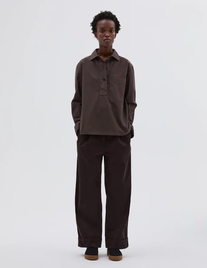 Women Mhl Big Pocket Swing Shirt Carob Margaret Howell Shirts