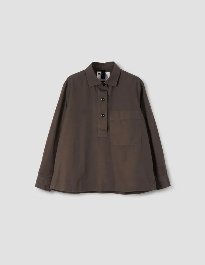 Women Mhl Big Pocket Swing Shirt Carob Margaret Howell Shirts