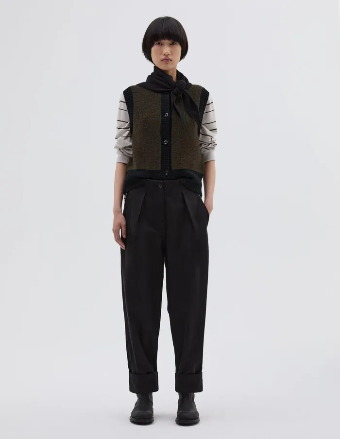 Women Mhl Cinch Back Trouser Off Black Margaret Howell Trousers