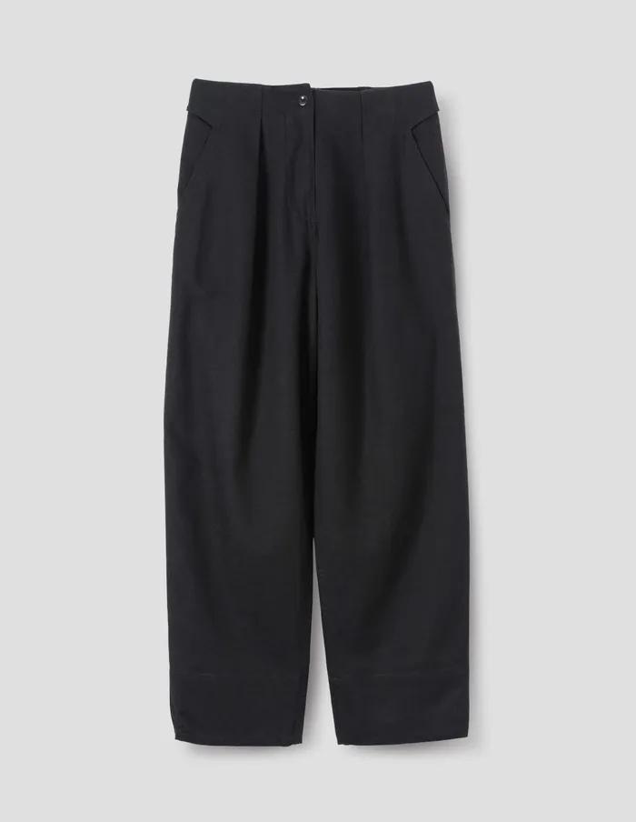 Women Mhl Cinch Back Trouser Off Black Margaret Howell Trousers