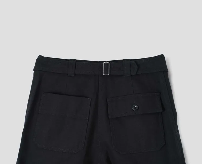 Women Mhl Cinch Back Trouser Off Black Margaret Howell Trousers