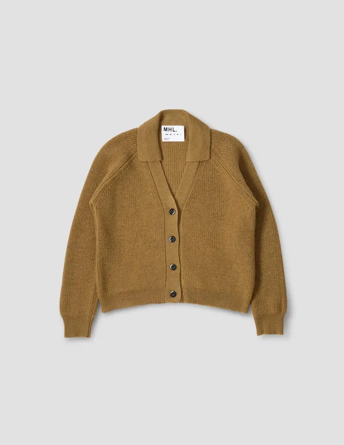 Women Mhl Collared Cardigan Ochre Margaret Howell Knitwear