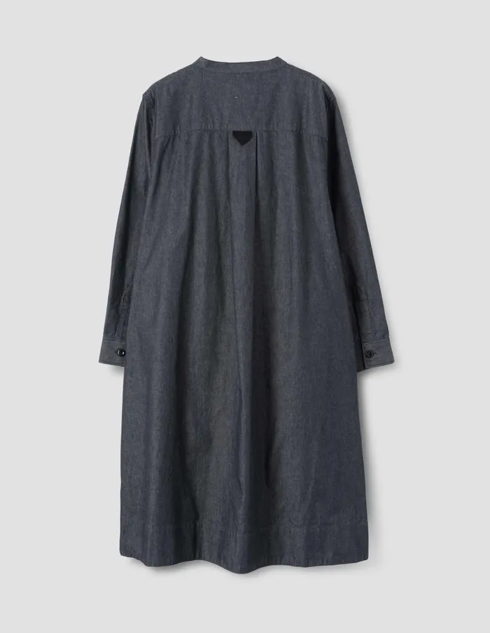 Women Mhl Collarless Swing Dress Charcoal Margaret Howell Dresses