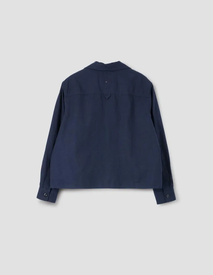 Women Mhl Long Sleeve Panel Pocket Shirt Indigo Margaret Howell Shirts