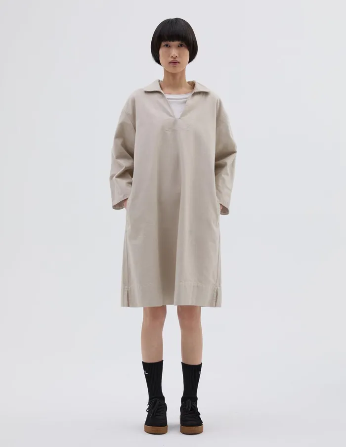Women Mhl Patch Pocket Smock Dress Putty Margaret Howell Dresses