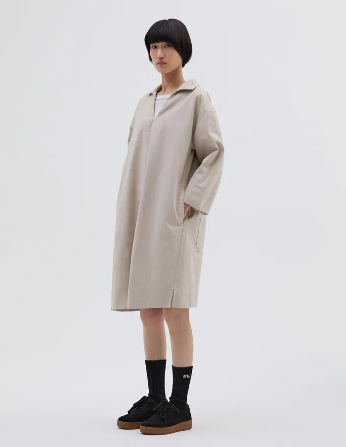 Women Mhl Patch Pocket Smock Dress Putty Margaret Howell Dresses