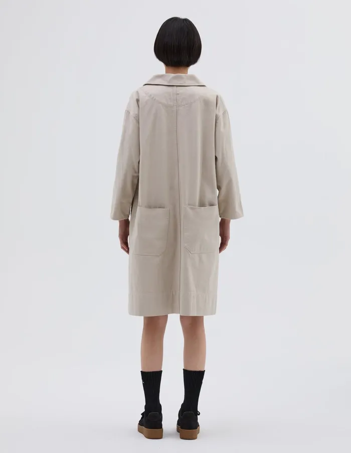 Women Mhl Patch Pocket Smock Dress Putty Margaret Howell Dresses