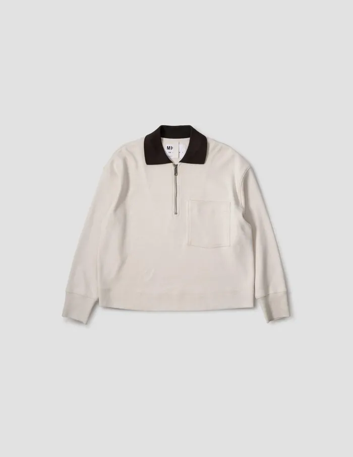 Women Mhl Zip Polo Off White Margaret Howell Sportswear