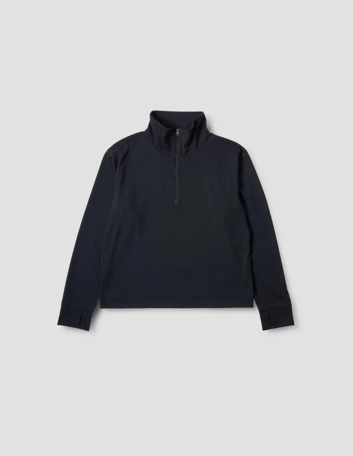 Women Mizuno Half Zip Sweatshirt Black Margaret Howell Sportswear