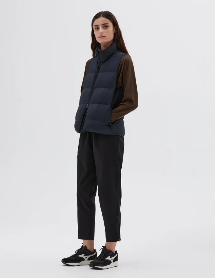 Women Mizuno High Neck Gilet Black Margaret Howell Jackets and Coats